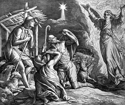 Bebudelsen til hyrdene av Julius Schnorr von Carolsfeld