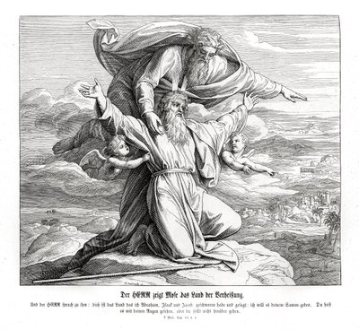 Herren viser Moses det lovede land, 5 Mosebok av Julius Schnorr von Carolsfeld