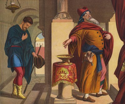 Fariseeren og tolleren av Julius Schnorr von Carolsfeld