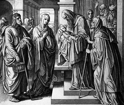 Presentasjonen av Jesusbarnet i tempelet av Julius Schnorr von Carolsfeld