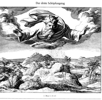 Den tredje skapelsesdagen fra Die Bibel i Bildern, 1852-1860 av Julius Schnorr von Carolsfeld