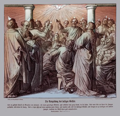 The apostles are filled with the holy ghost, Acts av Julius Schnorr von Carolsfeld