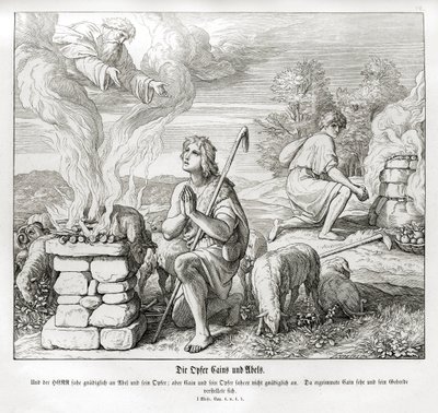 Kains og Abels ofre, 1. Mosebok av Julius Schnorr von Carolsfeld