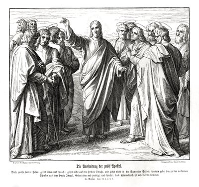 The twelve apostles, Gospel of Matthew av Julius Schnorr von Carolsfeld