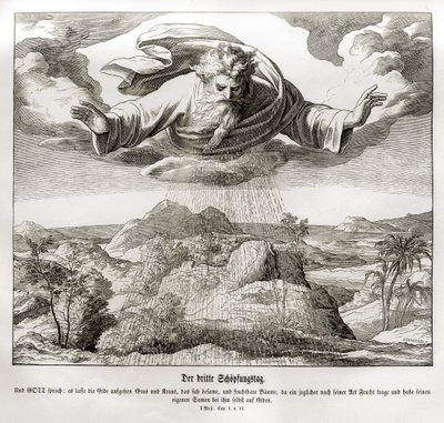 Skapelsens tredje dag, 1. Mosebok av Julius Schnorr von Carolsfeld