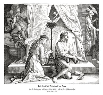 Tobias og Saras bønn, Tobits bok av Julius Schnorr von Carolsfeld