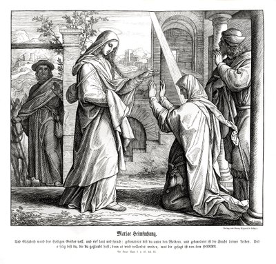 Besøk av Maria, Lukasevangeliet av Julius Schnorr von Carolsfeld