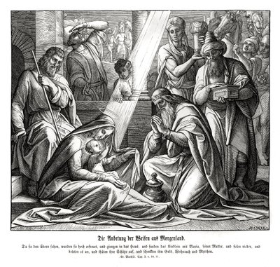 Vise menn, Matteusevangeliet av Julius Schnorr von Carolsfeld