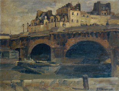 Parisisk landskap med Pont Neuf av Julius Ullmann