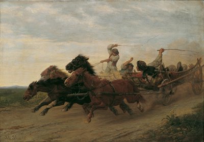 Rase av fulle slovakiske bønder av Julius von Blaas d. Ä.