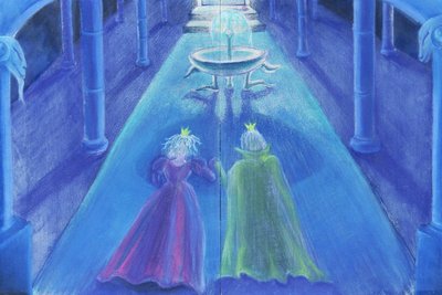Frog Prince Happily Ever After (oljepastell og farge på papir) av Jung Sook Nam