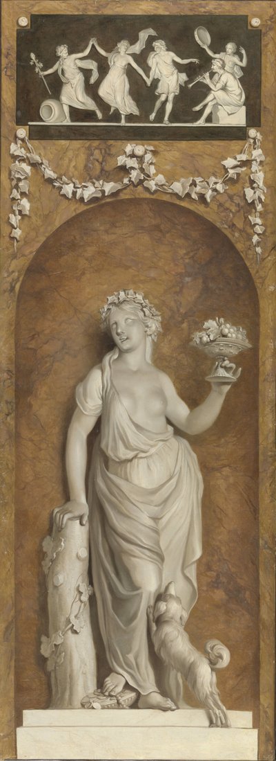 Behangselschildering met bacchante   1395966   no       norwegian Successfully Translated  Original: Ontwerp voor een glasraam met een wapen, de figuren Fides en Spes, en Mozes en de koperen slang Translat: Ontwerp voor een glasraam met een wapen, de figur av Jurriaan Andriessen
