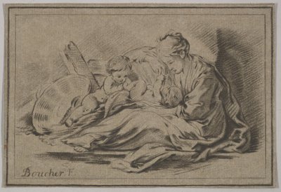 Mor med to barn, 1700-tallet. av Jurriaan Cootwijk