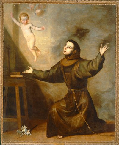 Åpenbaringen av Jesusbarnet for den hellige Antonius av Padua (maleri) av Jusepe de Ribera