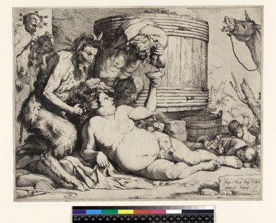 Drunken Silenus. Silenus ved vinkaret, før 1652 av Jusepe de Ribera