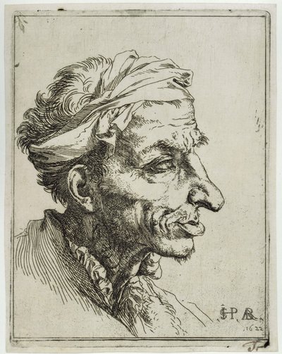 Lite grotesk hode av Jusepe de Ribera