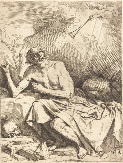 Den hellige Jerome som hører den siste dommens trompet av Jusepe de Ribera