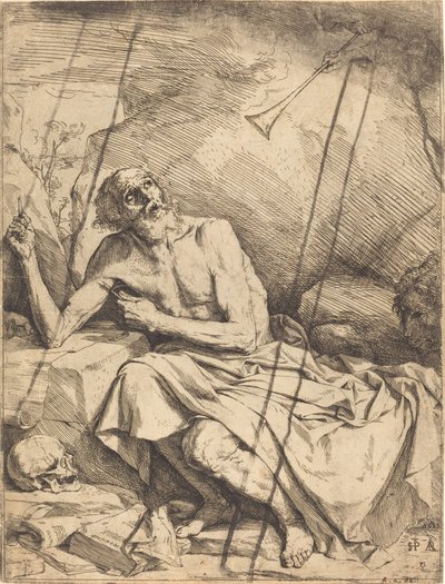 Den hellige Jerome som hører den siste doms trompet av Jusepe de Ribera