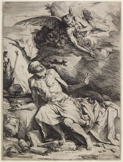 Den hellige Jerome som hører den siste doms trompet, ca. 1621 av Jusepe de Ribera