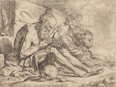 Saint Jerome Reading av Jusepe de Ribera