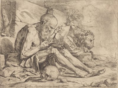 Den hellige Hieronymus leser av Jusepe de Ribera