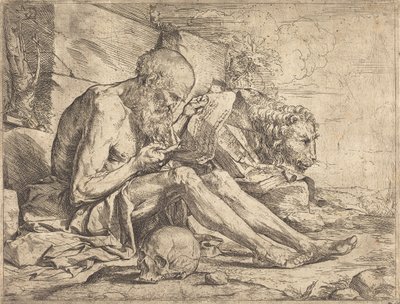 Den hellige Hieronymus leser av Jusepe de Ribera