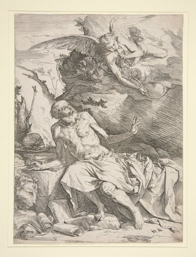 Den hellige Hieronymus med engelen av Jusepe de Ribera