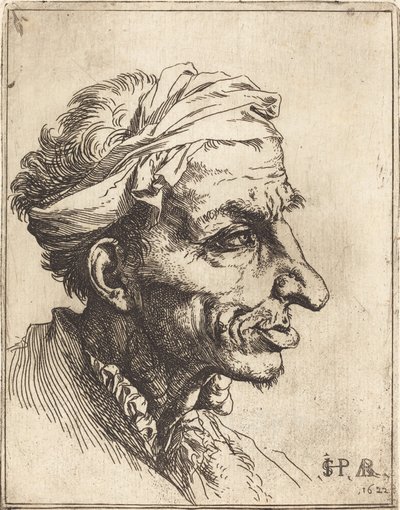 Lite grotesk hode av Jusepe de Ribera