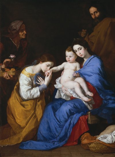 Den hellige familie med de hellige Anne og Katarina av Alexandria, 1648. av Jusepe de Ribera