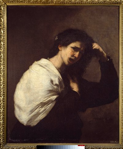 Kvinne som river seg i håret Maleri av Jose de Ribera dit il Spagnoletto "" den spanske""" (1591-1652) av Jusepe de Ribera