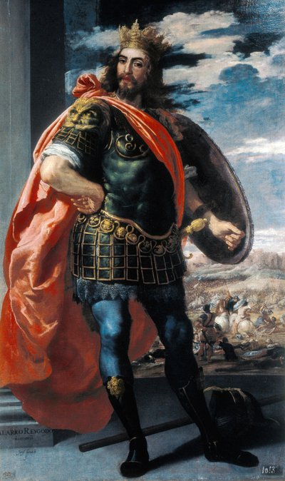 Representasjon av kong Visigoth Alaric II (484-507) (olje på lerret) av Jusepe or Jose (c.1605 1656) Leonardo