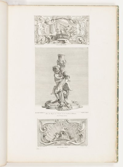 Pyntpanel som viser bortføringen av Hélène, pl. 24 i Oeuvre av Juste Aurèle Meissonnier