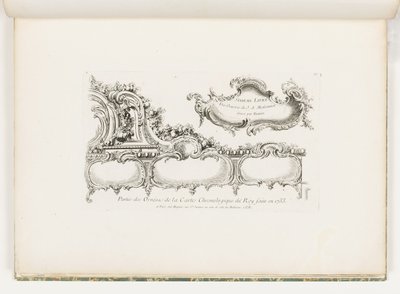 En del av utsmykningen av kronologien fra 1733 (det gamle testamente) for kongen], pl. 35 i Verk av Juste Aurele Meissonnier av Juste Aurèle Meissonnier