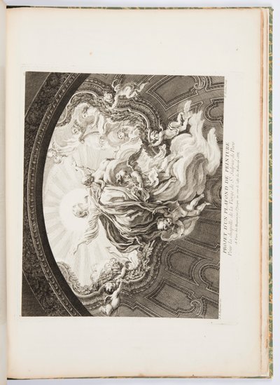Design for malt tak for kapellet til jomfruen St. Sulpice av Paris, plate 105, i Oeuvres de Juste-Aurèle Meissonnier (Verk av Just-Aurèle Meissonnier) av Juste Aurèle Meissonnier