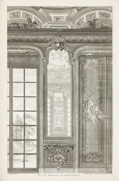 Utsikt over bryggene i samme kabinett; Utsikt over bryggene i samme skap, 3. plate av Juste Aurèle Meissonnier