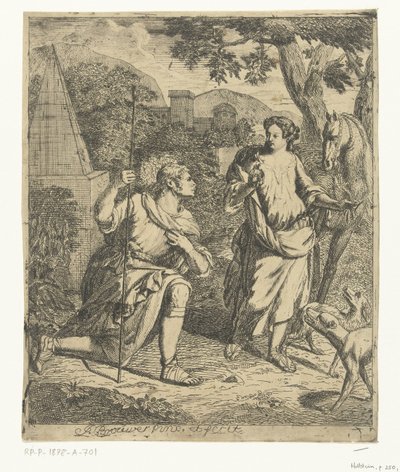 Pastoral scene setter Granida i Daifilo av Justus Brouwer