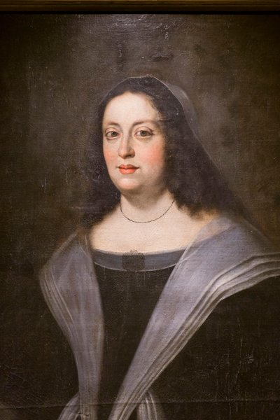 Portrett av Margherita de#39; Medici, detalj, ca. 1649-50 (olje på lerret) av Justus Sustermans (workshop of)