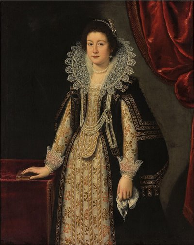 Portrett av en kvinne, muligens Maria Magdalena av Østerrike, kone til Cosimo II de#39; Medici av Justus Sustermans