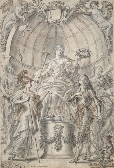 Design for en frontispice [?] av Justus van Egmont