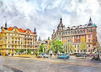 Gaten i en historisk europeisk by av Justyna Jaszke