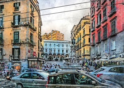 Akvarellkunst fra Napoli, Italia (13) av Justyna Jaszke