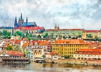Utsikt over Praha-slottet av Justyna Jaszke