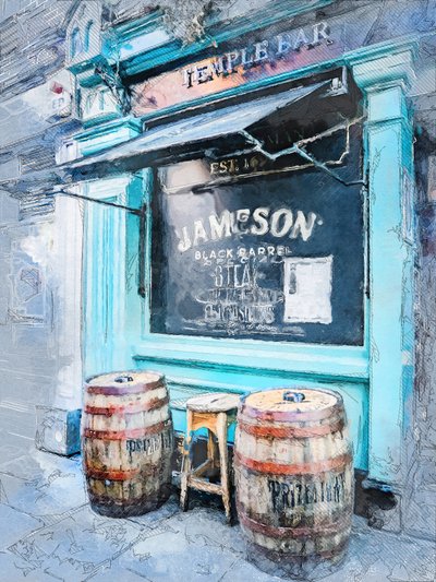 Inngang til Rustic Blue Bar av Justyna Jaszke