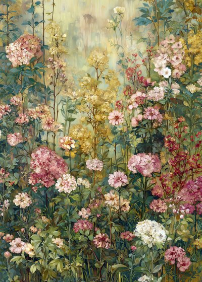 En fargerik blomsterhage av Justyna Jaszke