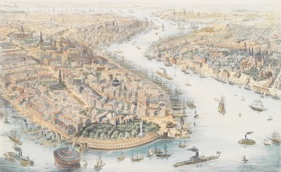 New-York fra sørvest, ca. 1852. av K. Th. Westermann