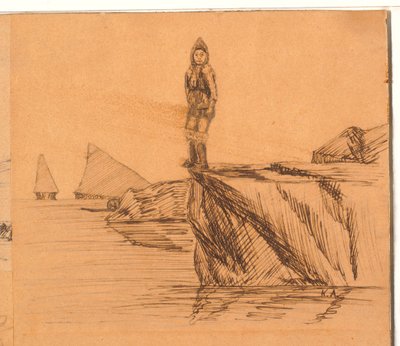 Kvinne på en klippe av Kaarale Andreassen