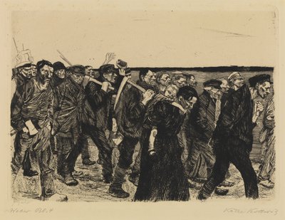 Et veveropprør - vevertog av Käthe Kollwitz