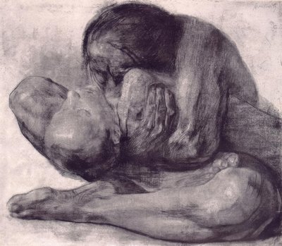 Kvinne med et dødt barn av Käthe Kollwitz