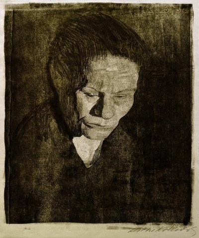 Senket kvinnehode av Käthe Kollwitz