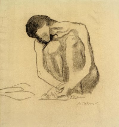 K. Kollwitz, naken kvinne på huk av Käthe Kollwitz